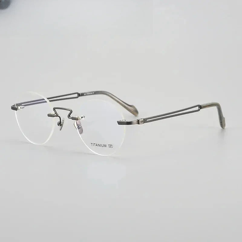 Women's Round Rimless Titanium Prescription Glasses 619063 — view 4 | Rx Spectacle