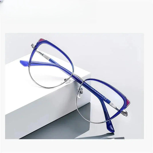 Women's Cat Eye Full Rim Titanium Prescription Glasses 31247 — view 1 | Rx Spectacle