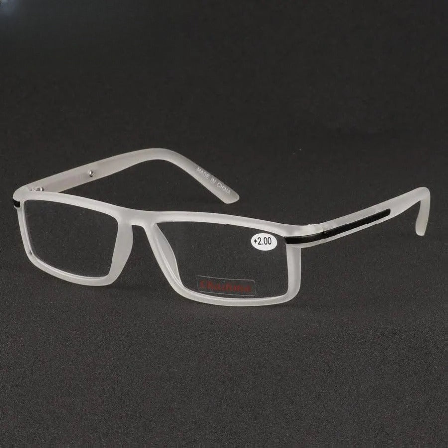 Unisex Square Full Rim Titanium Reading Glasses 1356 — view 6 | Rx Spectacle