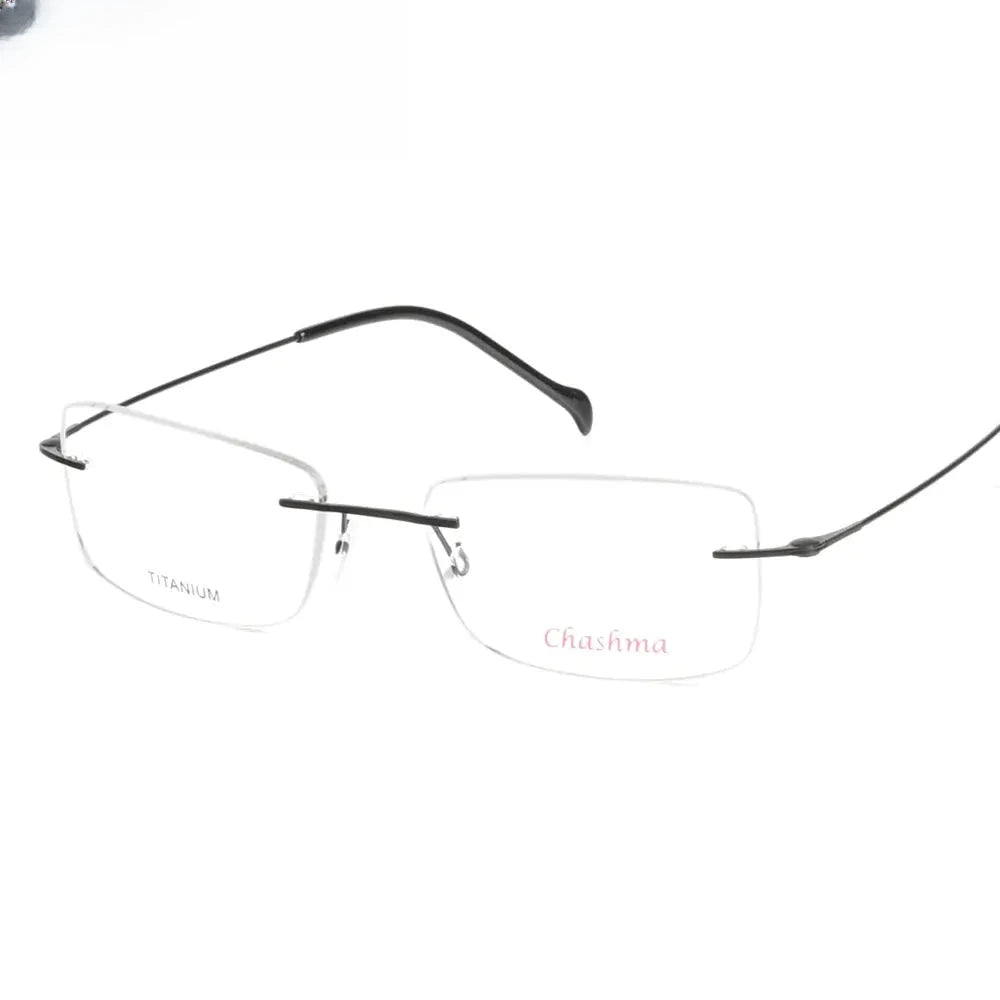 Men's Square Rimless Titanium Prescription Glasses 16008 — view 3 | Rx Spectacle