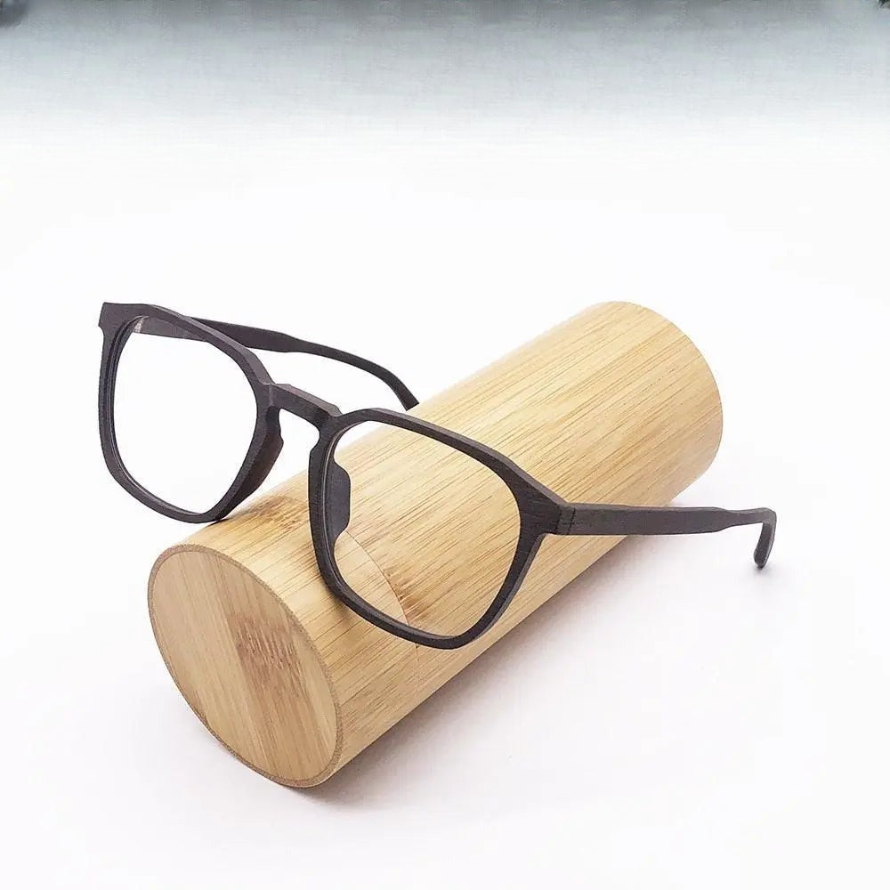 Men's Square Full Rim Wood Oversized Prescription Glasses 1692 — view 1 | Rx Spectacle