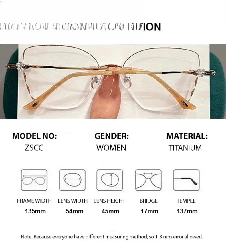 Women's Cat Eye Full Rim Titanium Prescription Glasses 213517 — view 2 | Rx Spectacle