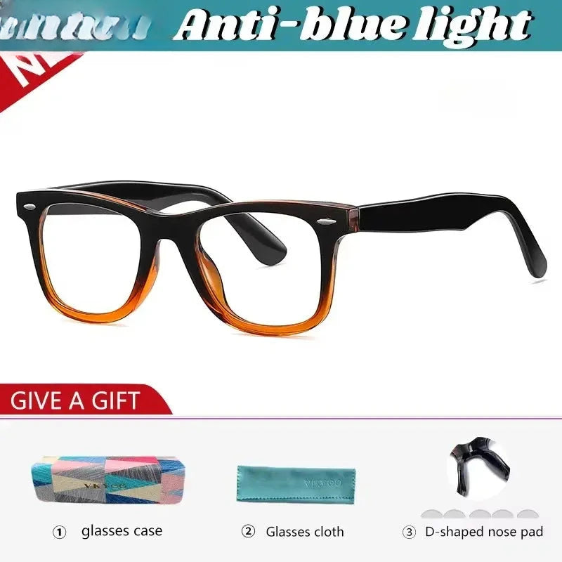 Unisex Square Full Rim Titanium Reading Glasses 21029 — view 2 | Rx Spectacle