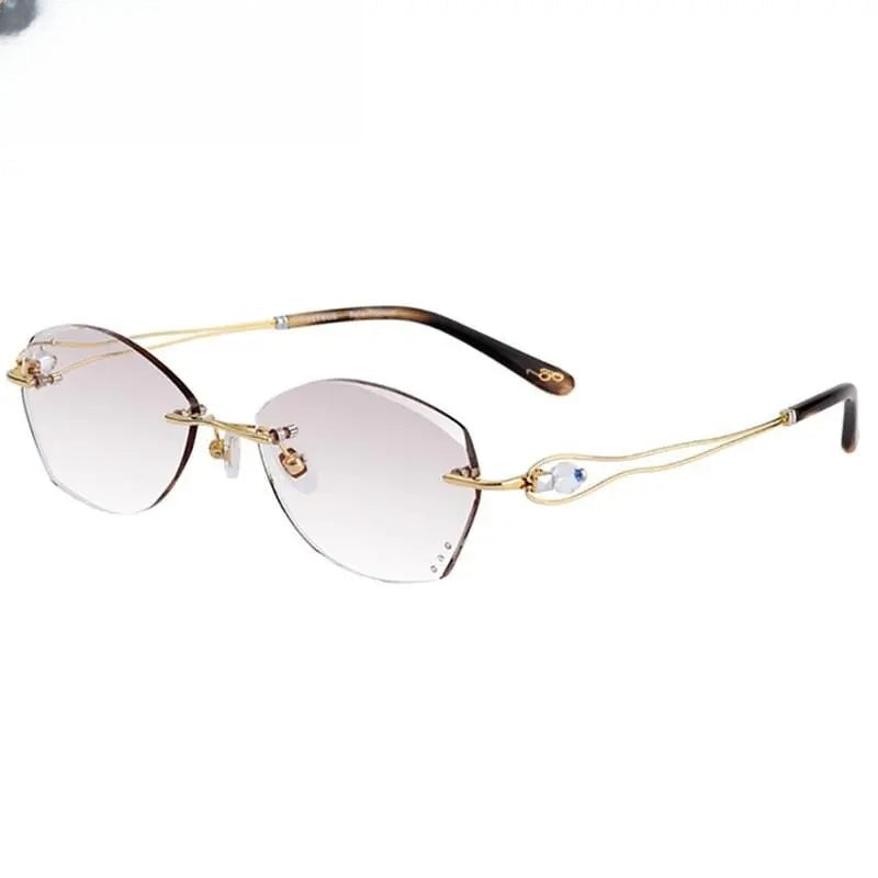 Women's Oval Rimless Titanium Prescription Glasses 1337 — view 1 | Rx Spectacle