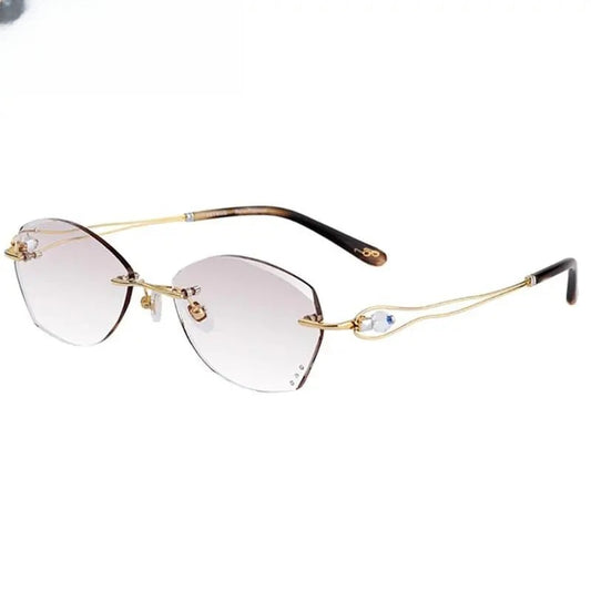 Women's Oval Rimless Titanium Prescription Glasses 1337 — view 1 | Rx Spectacle