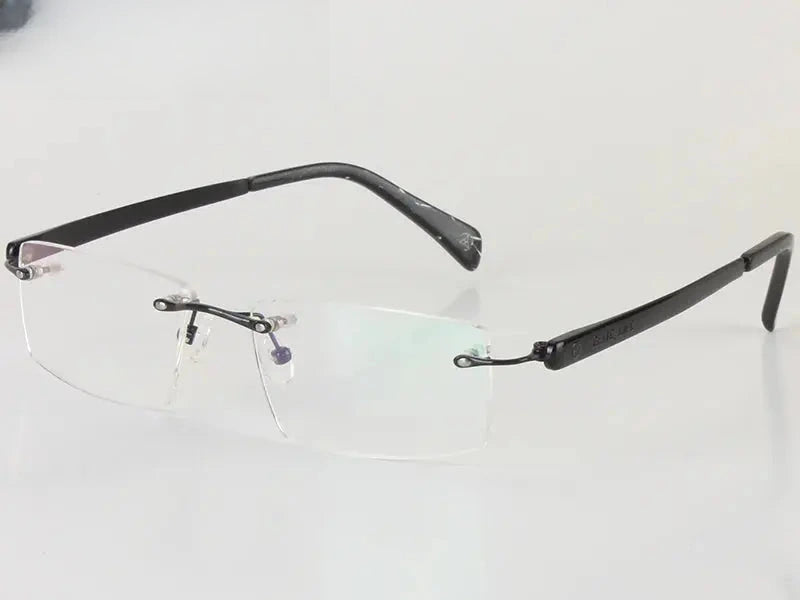 Women's Square Rimless Titanium Prescription Glasses 17018 — view 2 | Rx Spectacle