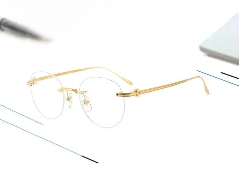 Women's Round Rimless Titanium Prescription Glasses 310293 — view 1 | Rx Spectacle