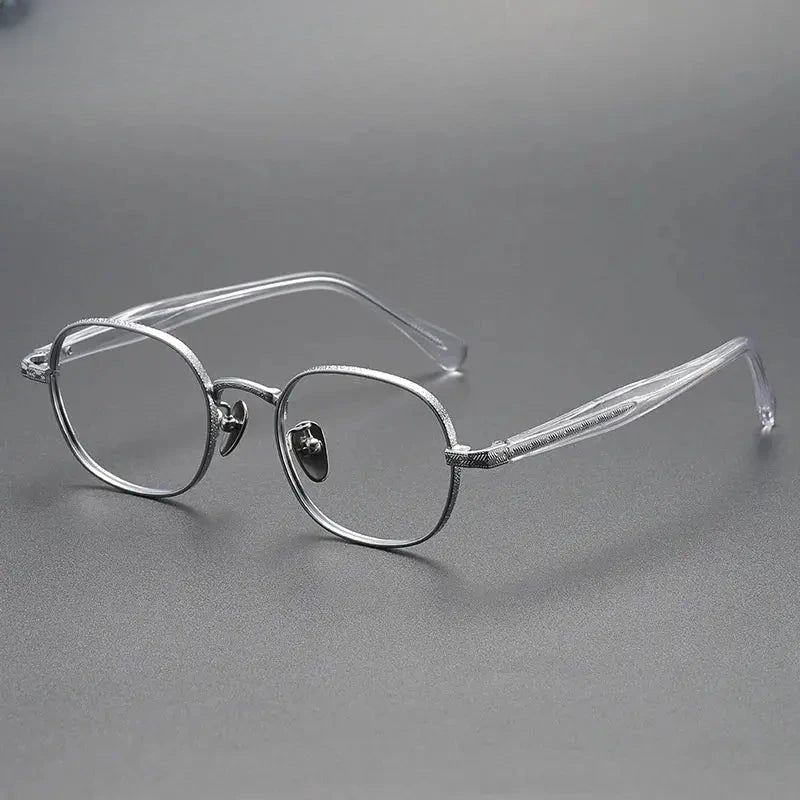 Women's Square Full Rim Titanium Prescription Glasses 641465 — view 4 | Rx Spectacle