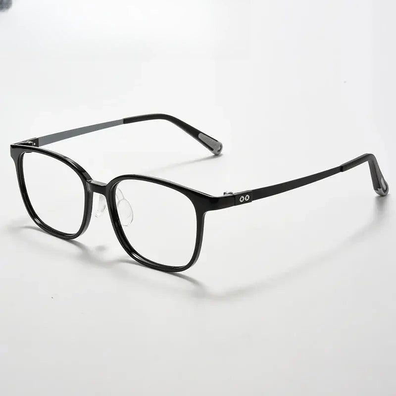 Unisex Square Full Rim Titanium Prescription Glasses 696010 — view 8 | Rx Spectacle