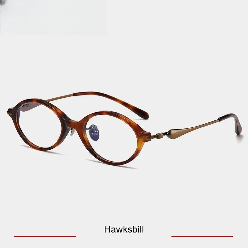 Unisex Oval Full Rim Titanium Prescription Glasses 96060 — view 5 | Rx Spectacle