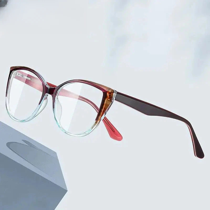 Women's Cat Eye Full Rim Titanium Prescription Glasses 87224 — view 1 | Rx Spectacle