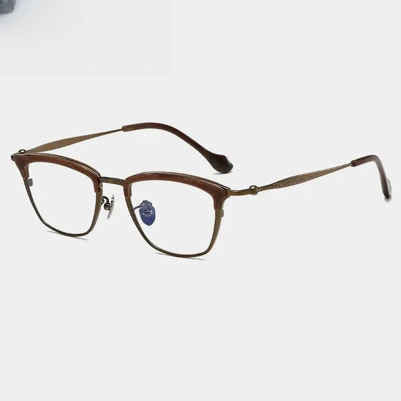 Unisex Browline Full Rim Titanium Prescription Glasses Gxyj1460 — view 6 | Rx Spectacle
