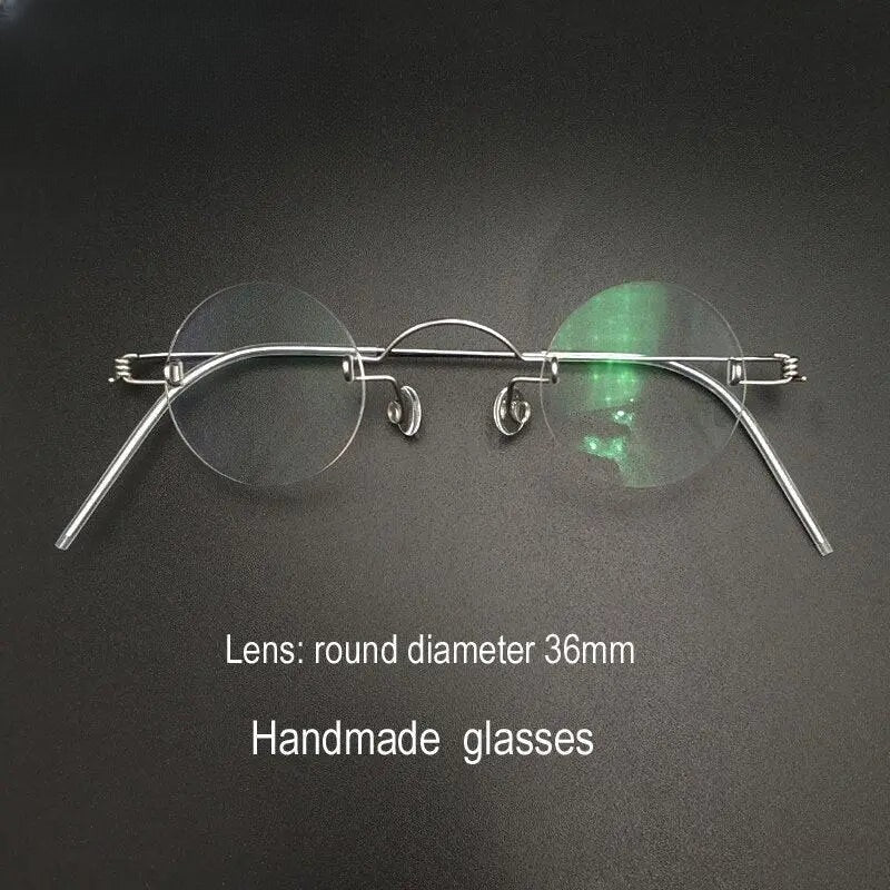 Unisex Round Rimless Stainless Steel Screwless Reading Glasses Y020 — view 7 | Rx Spectacle