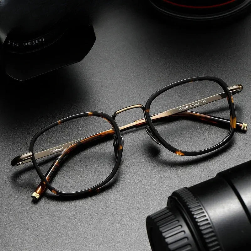 Unisex Square Full Rim Titanium Prescription Glasses 452250 — view 1 | Rx Spectacle