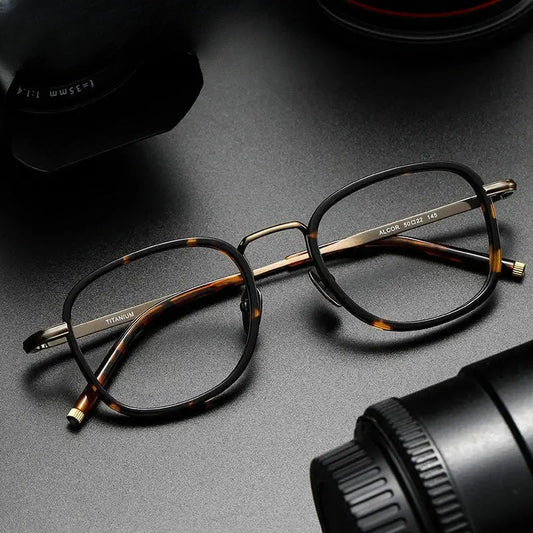 Unisex Square Full Rim Titanium Prescription Glasses 452250 — view 1 | Rx Spectacle