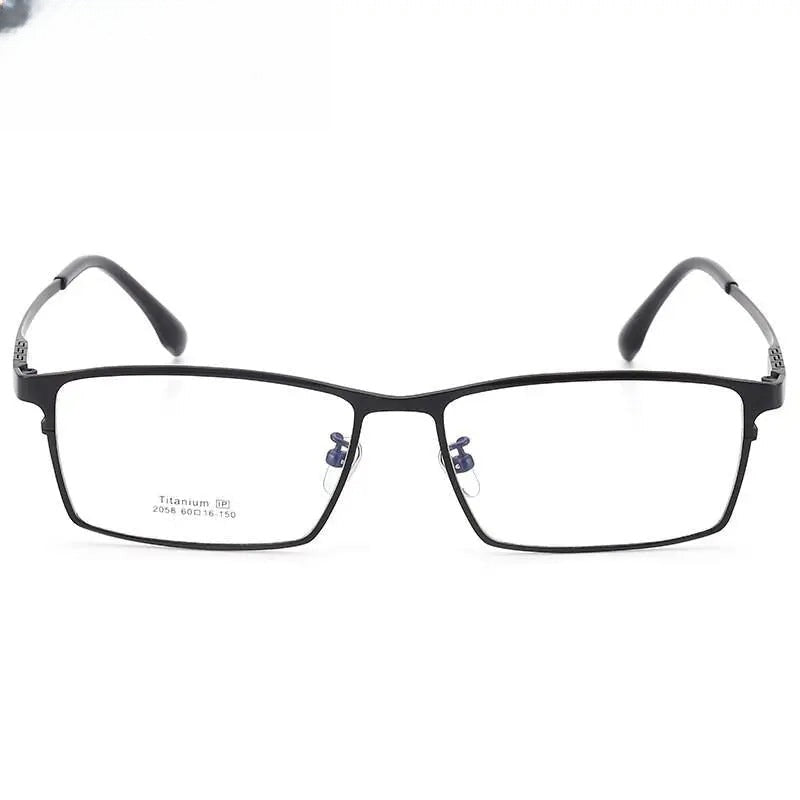 Men's Square Full Rim Titanium Prescription Glasses 2058 — view 3 | Rx Spectacle