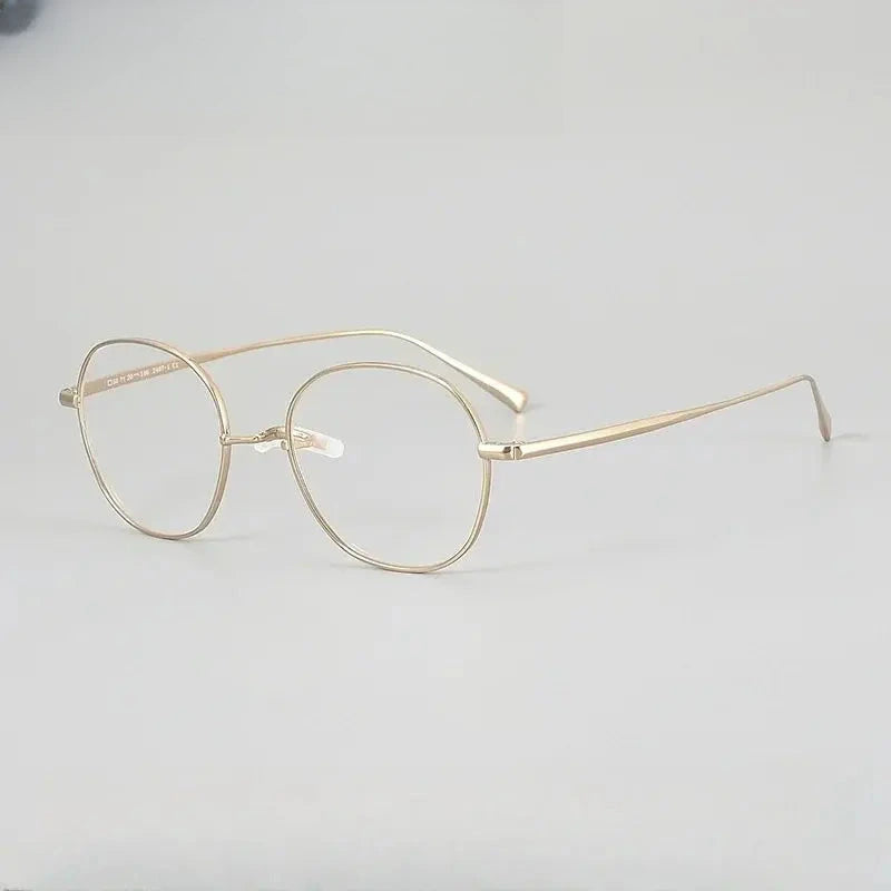 Unisex Oval Full Rim Titanium Prescription Glasses 612407 — view 3 | Rx Spectacle