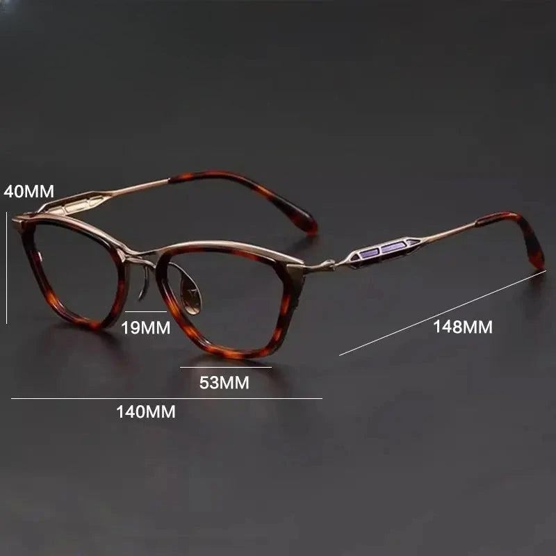 Unisex Browline Full Rim Titanium Prescription Glasses 626878 — view 2 | Rx Spectacle