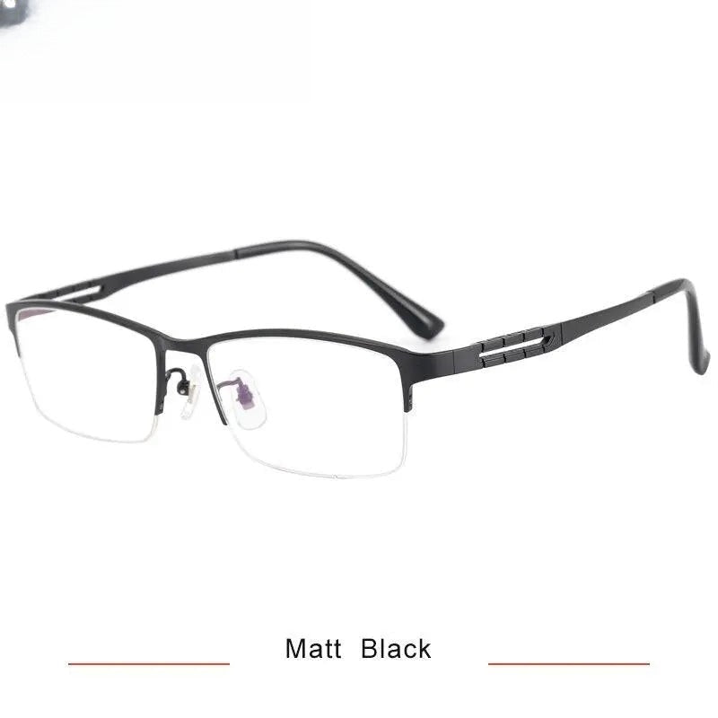 Men's Square Semi-Rimless Titanium Prescription Glasses Kr0070 — view 2 | Rx Spectacle
