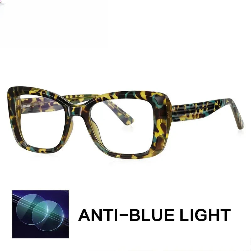 Women's Square Full Rim Titanium Reading Glasses Gxy2147 — view 6 | Rx Spectacle