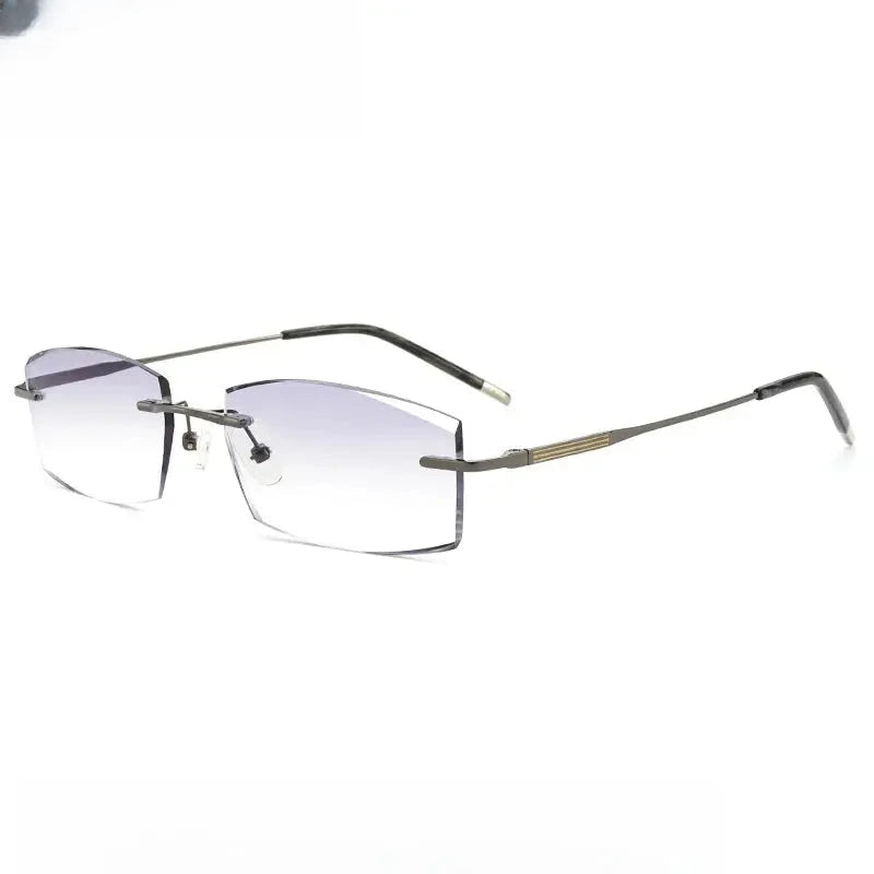 Men's Polygon Rimless Titanium Prescription Glasses 669312 — view 3 | Rx Spectacle