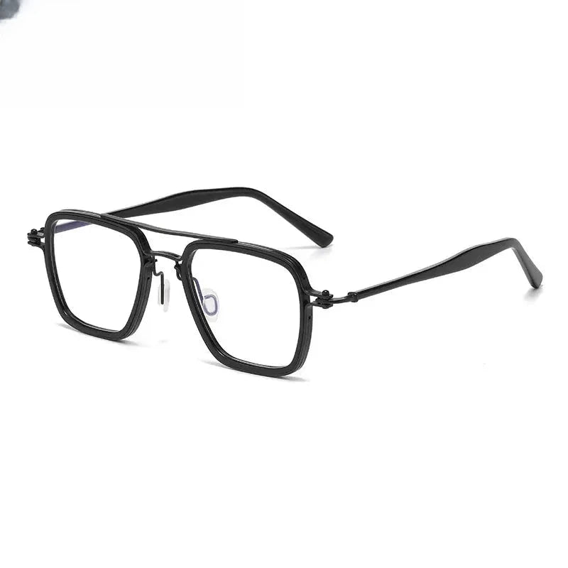 Men's Square Full Rim Titanium Prescription Glasses 725875 — view 6 | Rx Spectacle