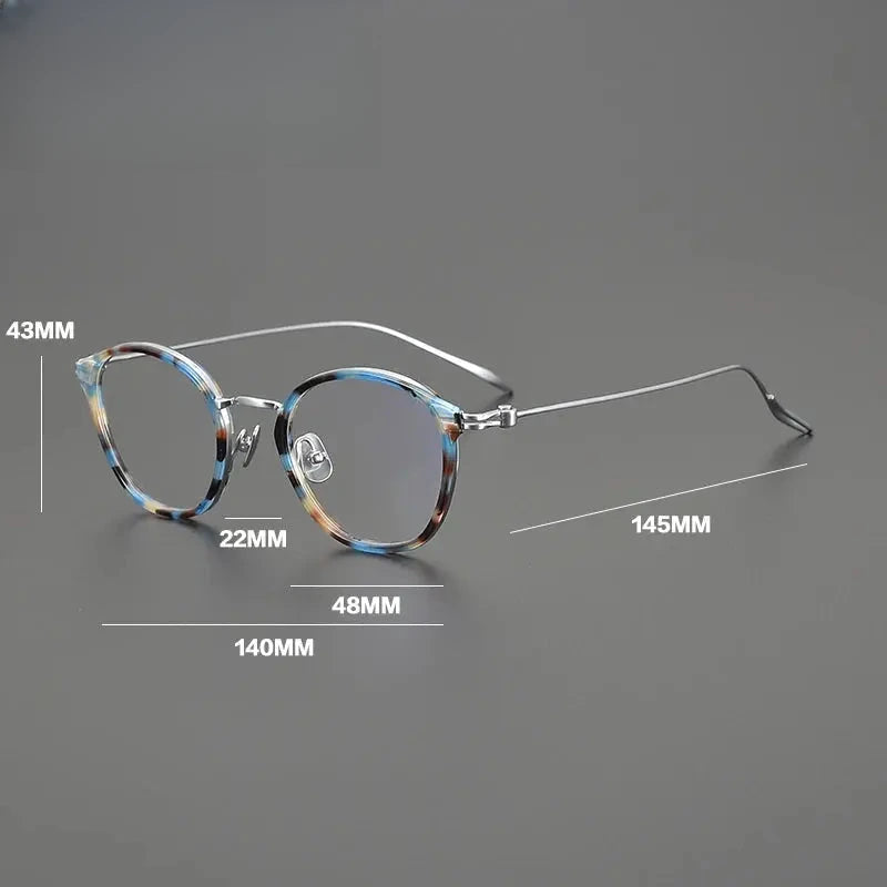 Unisex Round Full Rim Titanium Prescription Glasses Gxyj1573 — view 2 | Rx Spectacle