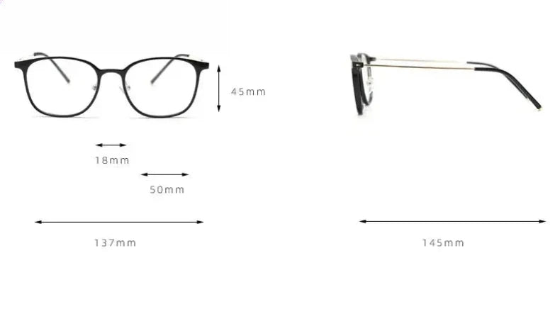 Unisex Square Full Rim Titanium Prescription Glasses 224876 — view 2 | Rx Spectacle