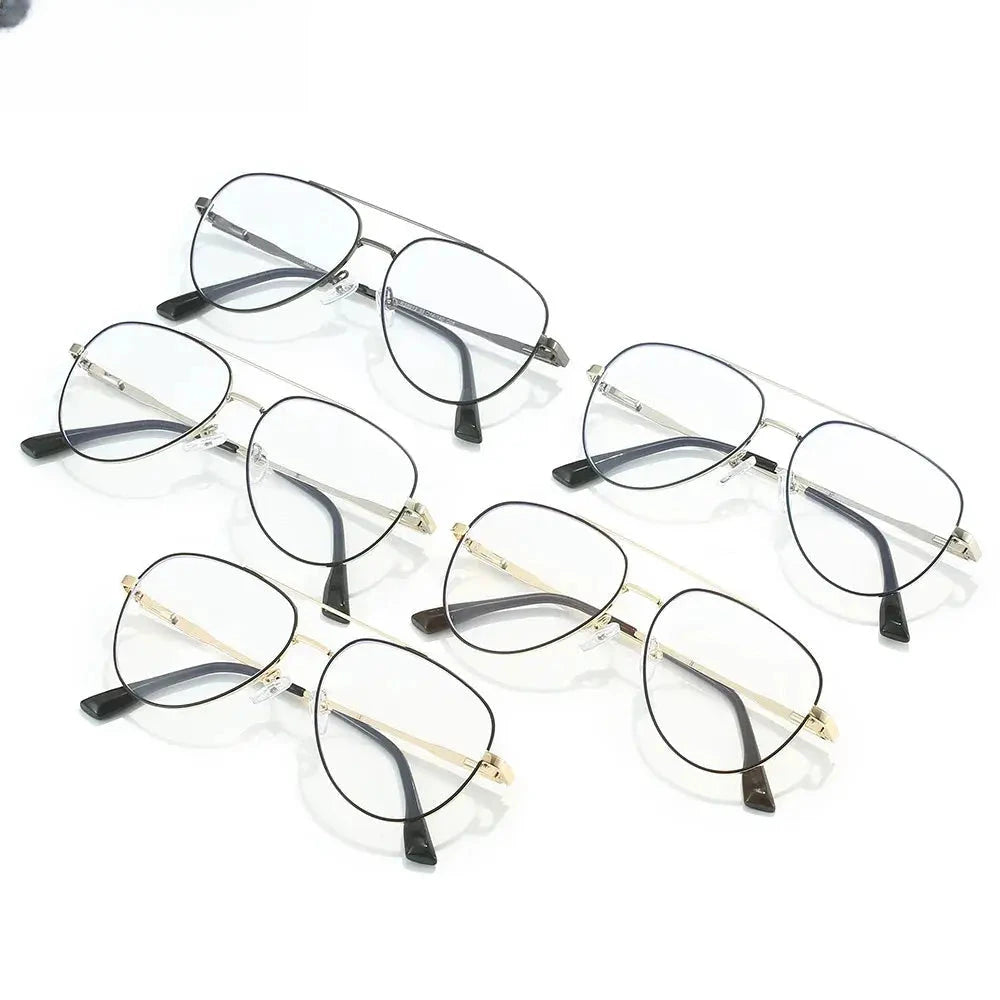 Unisex Oval Full Rim Alloy Double Bridge Reading Glasses 6912 — view 4 | Rx Spectacle