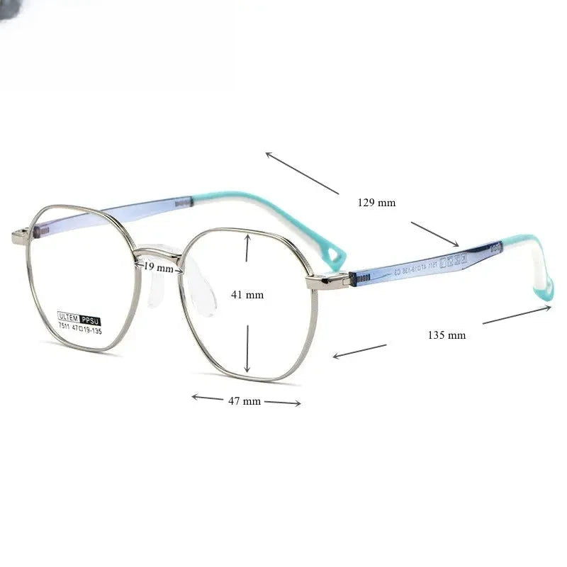 Unisex Polygon Full Rim Titanium Prescription Glasses 777511 — view 2 | Rx Spectacle