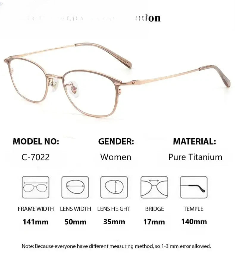 Women's Square Full Rim Titanium Prescription Glasses 70224 — view 2 | Rx Spectacle