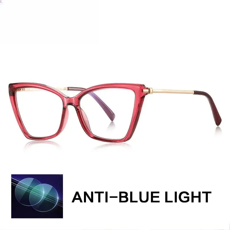Women's Cat Eye Full Rim Titanium Reading Glasses Gx2234 — view 7 | Rx Spectacle