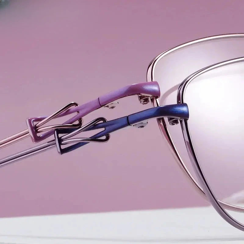 Women's Cat Eye Full Rim Titanium Prescription Glasses 8104 — view 5 | Rx Spectacle