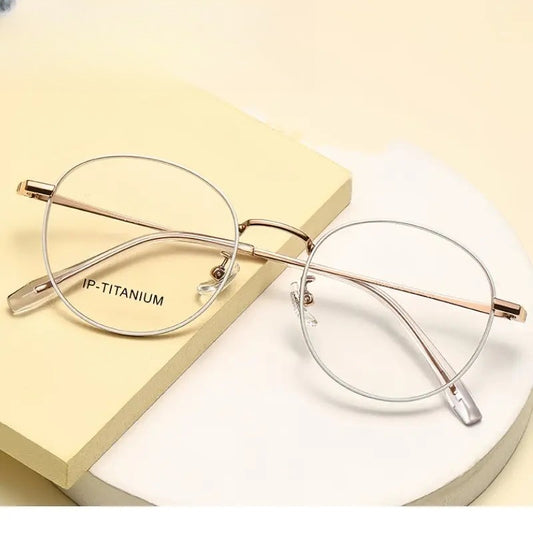 Women's Oval Full Rim Titanium Prescription Glasses 398570 — view 1 | Rx Spectacle