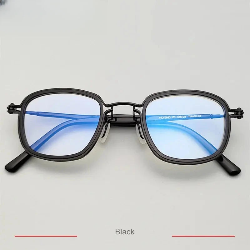 Men's Square Full Rim Titanium Prescription Glasses 35863 — view 4 | Rx Spectacle