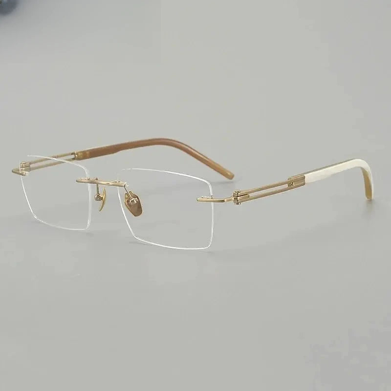 Men's Square Rimless Titanium Prescription Glasses 797001 — view 3 | Rx Spectacle