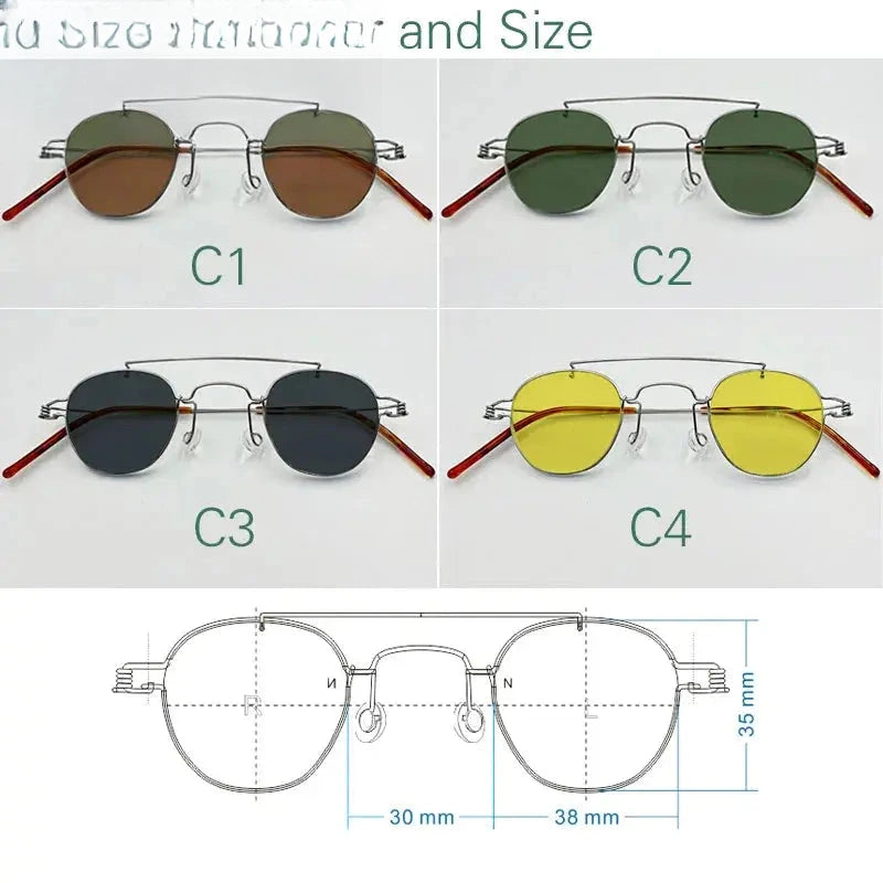 Unisex Polygon Full Rim Stainless Steel Prescription Glasses 3835 — view 6 | Rx Spectacle