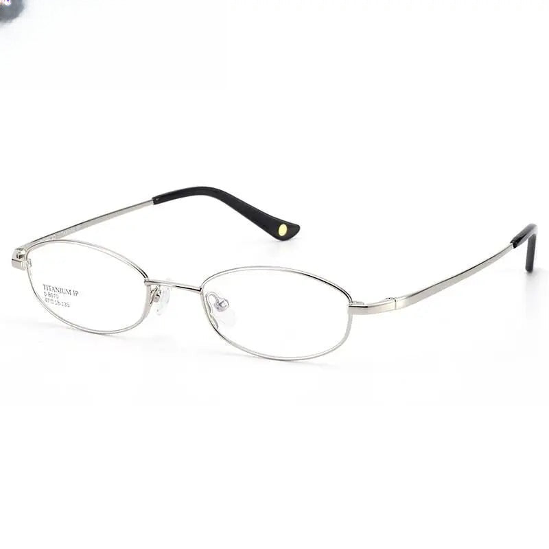 Unisex Oval Full Rim Titanium Prescription Glasses 8070 — view 7 | Rx Spectacle