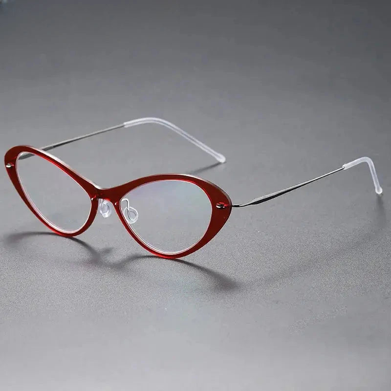 Women's Cat Eye Full Rim Titanium Prescription Glasses 316550 — view 9 | Rx Spectacle