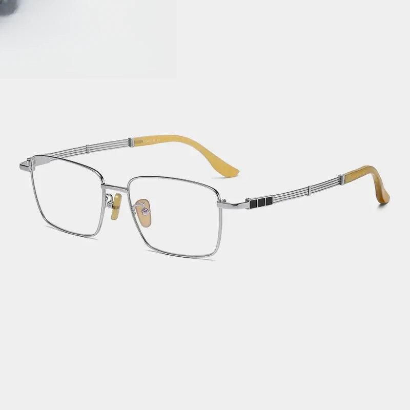 Unisex Square Full Rim Titanium Prescription Glasses Gxy1497 — view 6 | Rx Spectacle