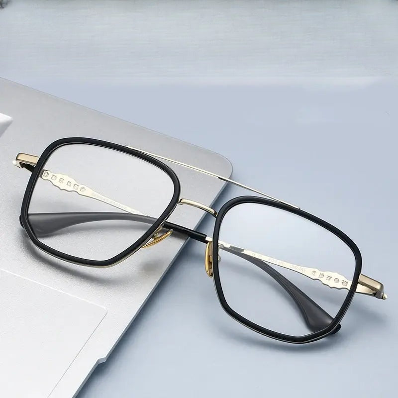 Men's Square Full Rim Titanium Prescription Glasses 985245 — view 1 | Rx Spectacle
