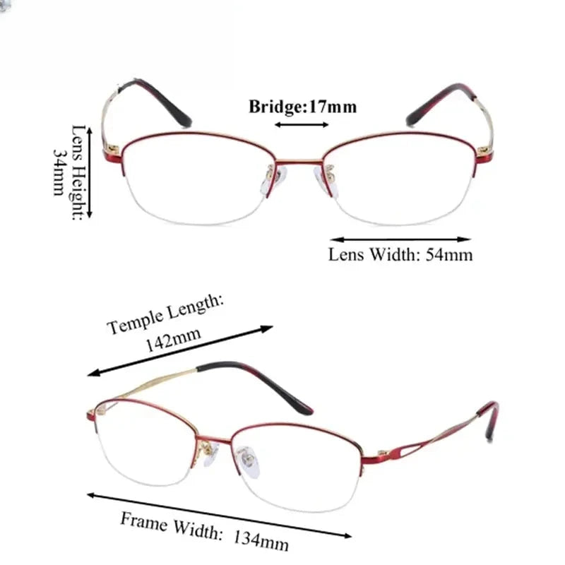 Women's Oval Semi-Rimless Titanium Prescription Glasses 770662 — view 2 | Rx Spectacle