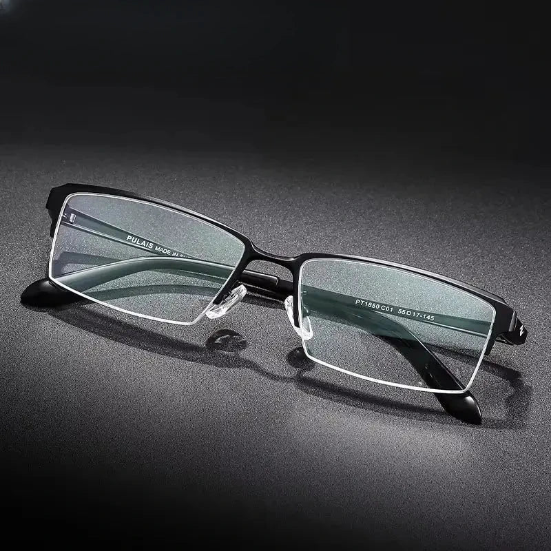 Unisex Square Semi-Rimless Titanium Prescription Glasses 611850 — view 1 | Rx Spectacle
