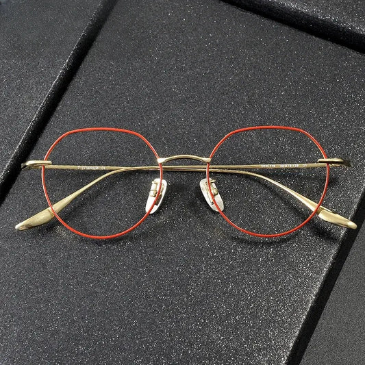 Women's Oval Full Rim Titanium Flat Top Prescription Glasses 369176 — view 1 | Rx Spectacle
