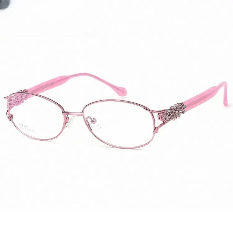 Women's Oval Full Rim Titanium Prescription Glasses 772399 — view 8 | Rx Spectacle