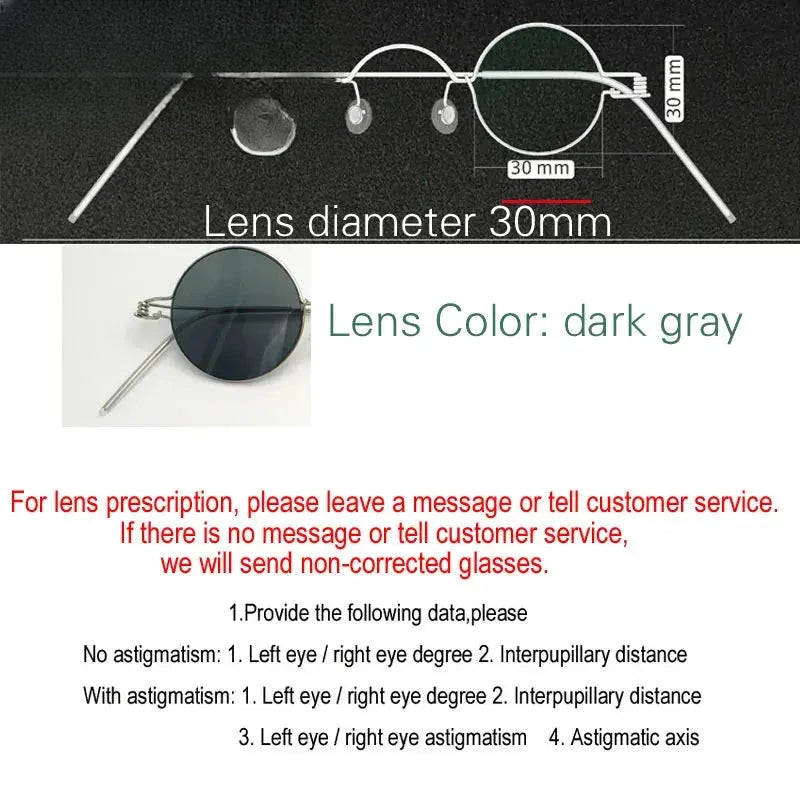 Unisex Round Full Rim Stainless Steel Prescription Glasses 14132 — view 19 | Rx Spectacle