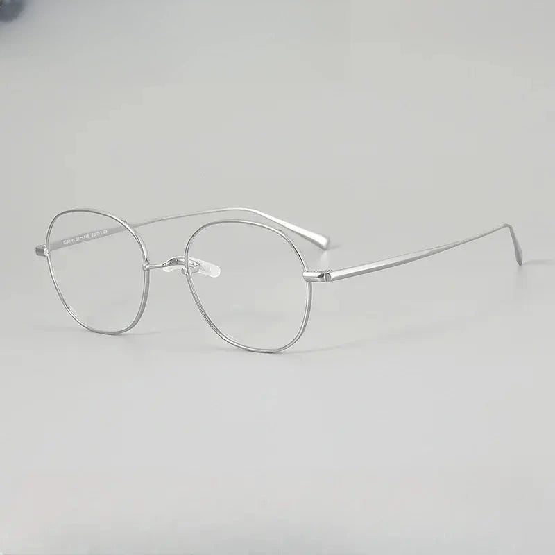 Unisex Oval Full Rim Titanium Prescription Glasses 612407 — view 4 | Rx Spectacle