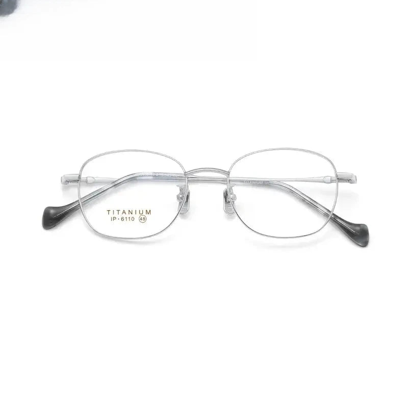 Women's Oval Full Rim Titanium Prescription Glasses 66110 — view 4 | Rx Spectacle