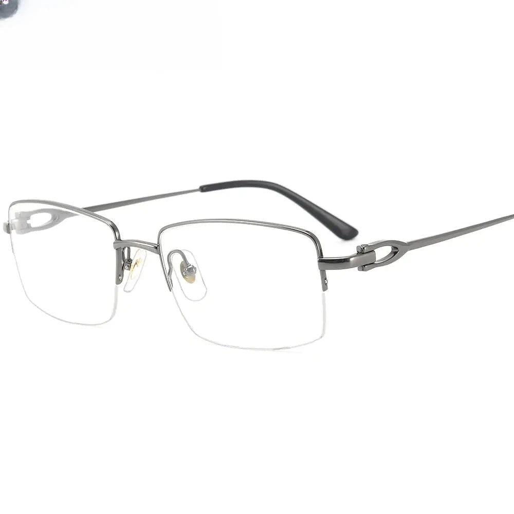 Men's Square Semi-Rimless Titanium Oversized Prescription Glasses 420319 — view 1 | Rx Spectacle