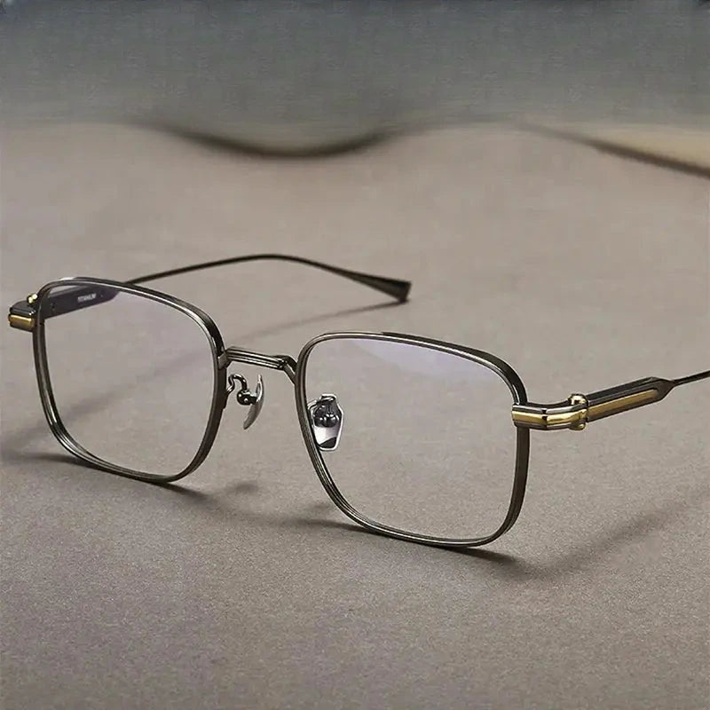 Men's Square Full Rim Titanium Prescription Glasses 809841 — view 1 | Rx Spectacle